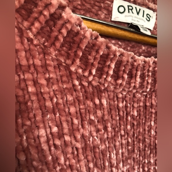 Women’s Orvis Chenille Sweater XXL – Soft Dark Blush Pink Cozy Knit - Picture 4 of 8